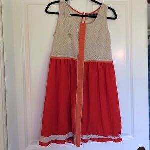 Vintage Orange and Lace Dress